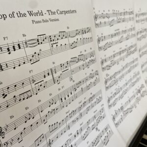 a beautiful, quality piano sheet for the song "Top of the World" by The Carpenters for pianists at the late intermediate / advanced level.